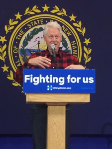 Bill Clinton outlines the difference between former Secretary Clinton's platform and Senator Sanders. Photo by Lauren Green