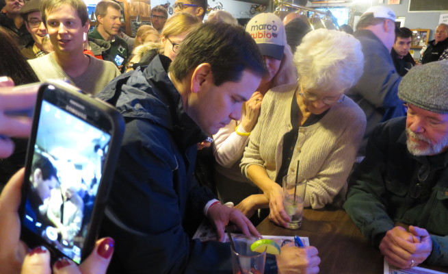 Florida Sen. Marco Rubio meeting voters in Goffstown, NH. Photo by David Lim